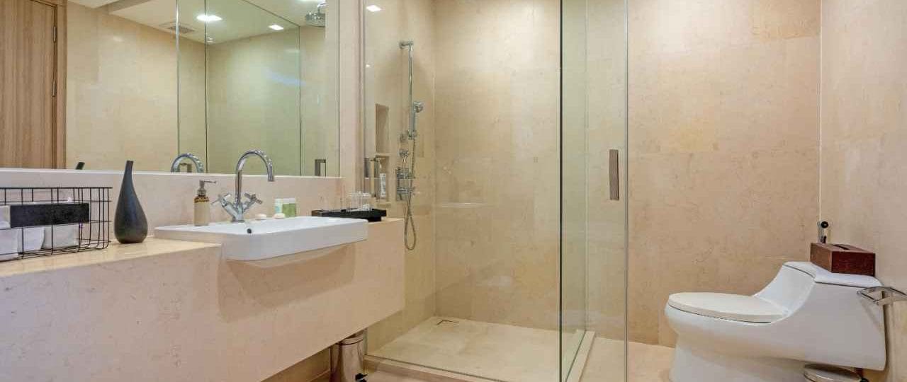 Jasa Sekat Kaca Kamar Mandi Aluminium Modern Minimalis