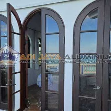 Jasa pasang kusen lengkung aluminium custom Tangerang