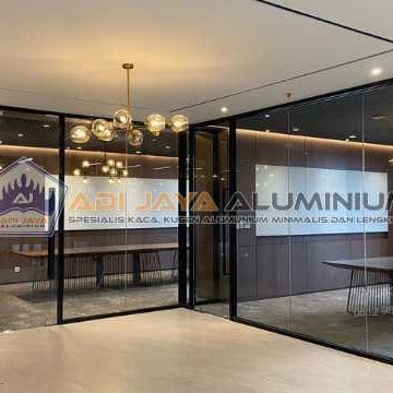 Tukang partisi aluminium kaca tempered kantor Bogor