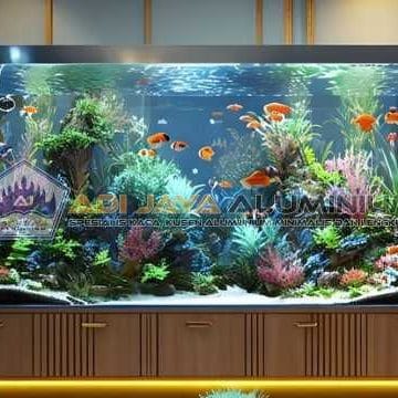 Jasa buat aquarium kaca tempered custom ukuran raksasa Jakarta