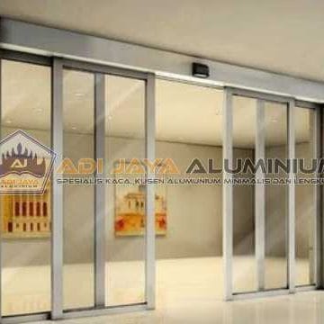 Tukang kaca tempered pintu geser otomatis sensor gerak Jakarta