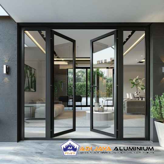 Pusat pembuatan pintu kaca toko aluminium harga pabrik